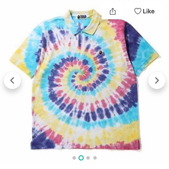 BAPE  tie dye shirt with collar - Picture 2 of 7